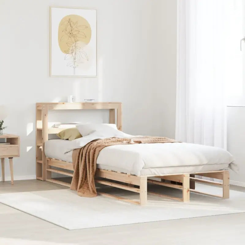 Massief Grenenhouten Bedframe voor een Stevige en Decoratieve Slaapruimte - Naturel / 90 x 190 cm - Bedden & bedframes