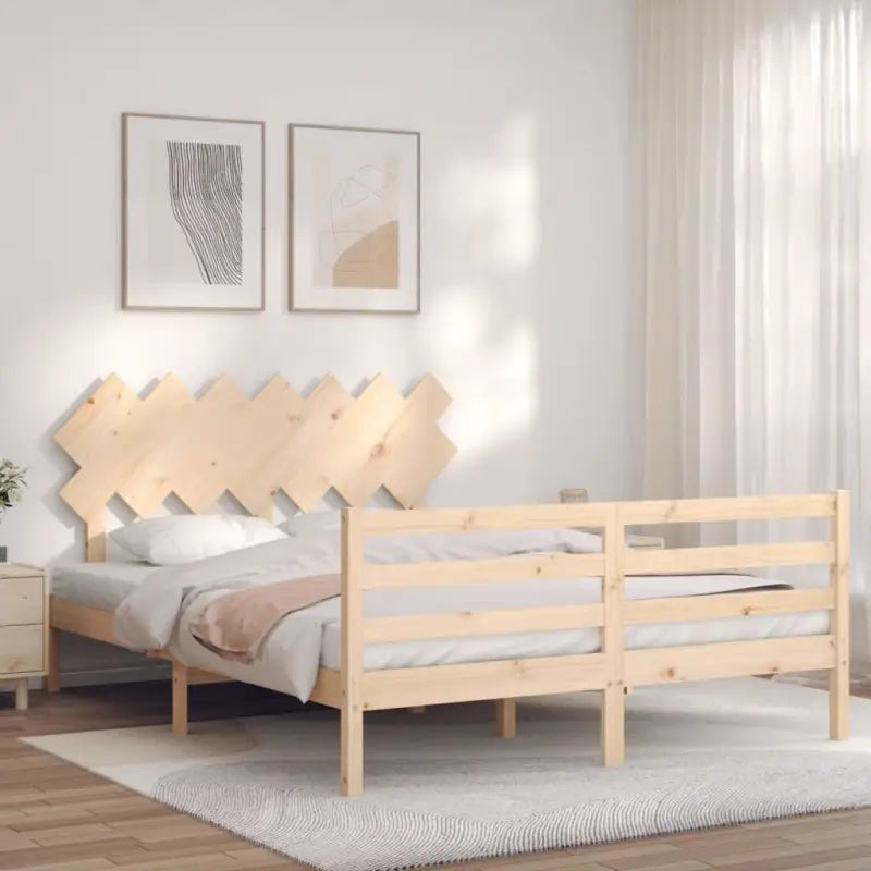 Massief grenenhouten bedframe voor een stilvolle en comfortabele slaapruimte - Naturel / 140 x 200 cm - Bedden &