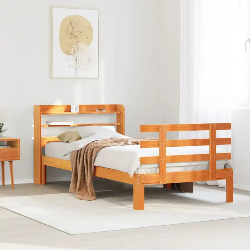 Massief grenenhouten bedframe voor goede nachtrust en natuurlijke stijl - Wasbruin / 90 x 190 cm - Bedden & bedframes