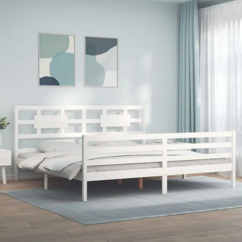 Massief Grenenhouten Bedframe voor Natuur en Comfort in je Interieur - Wit / 180 x 200 cm - Bedden & bedframes