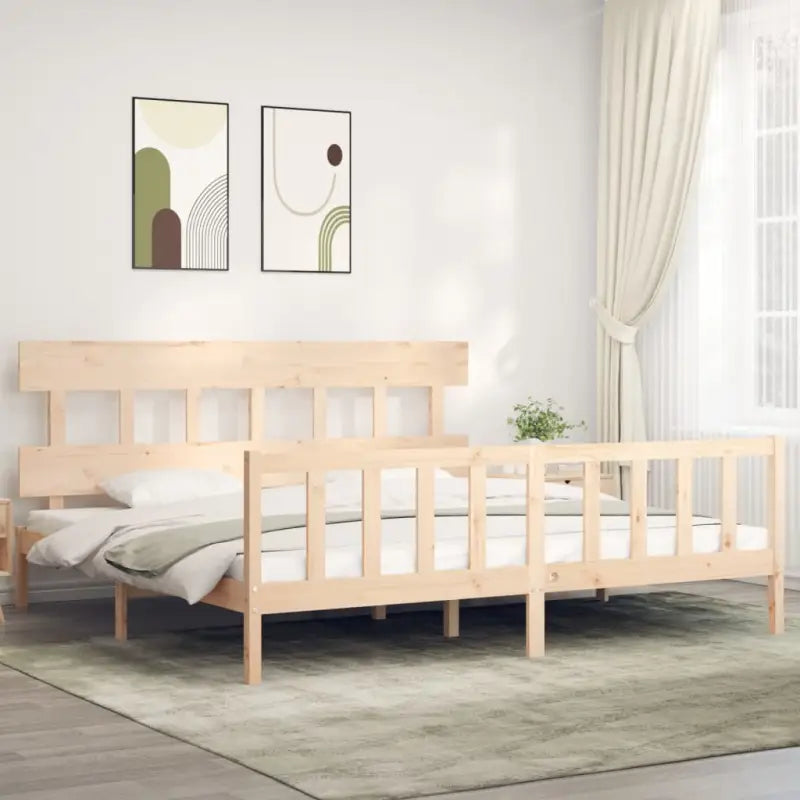 Massief Grenenhouten bedframe voor uitstekende ondersteuning en natuurlijk sfeer - Naturel / 180 x 200 cm