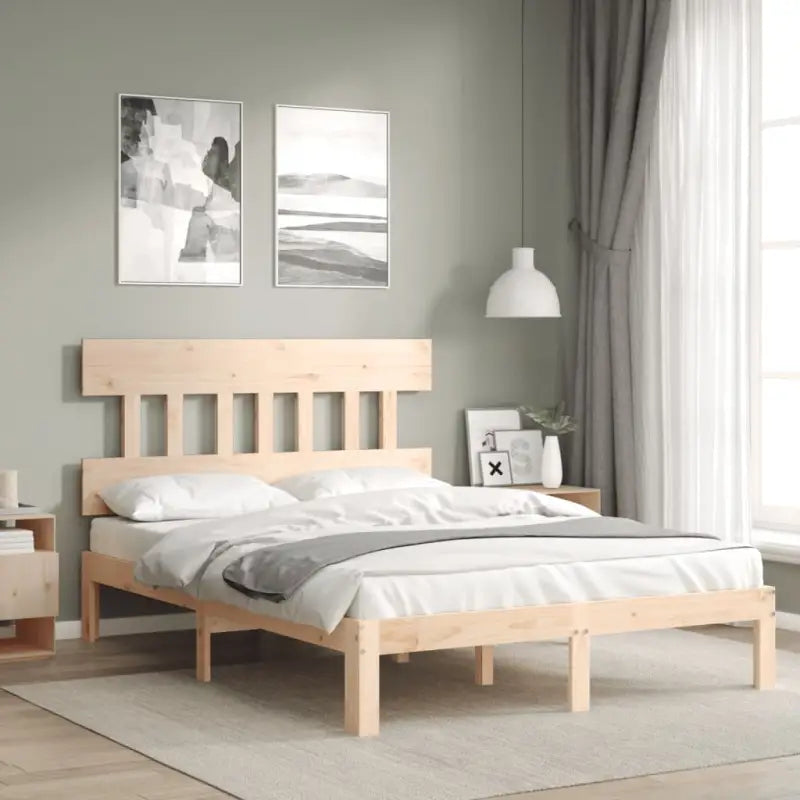 Massief Grenenhouten bedframe voor uitstekende ondersteuning en natuurlijk sfeer - Naturel / 140 x 200 cm