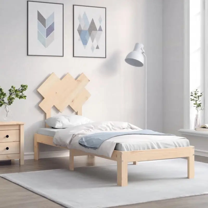 Massief Grenenhouten Bedframe voor Uitstekende Ondersteuning en Natuurlijke Looks - Naturel / 75 x 190 cm - Bedden &