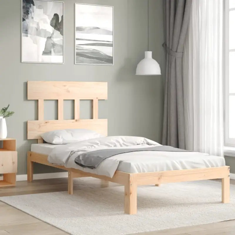 Massief Grenenhouten bedframe voor uitstekende ondersteuning en natuurlijk sfeer - Naturel / 90 x 190 cm