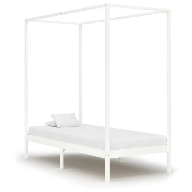 Massief Grenenhouten Hemelbedframe Voor Een Elegante Slaapkamer - Wit / 100 x 200 cm - Bedden & bedframes