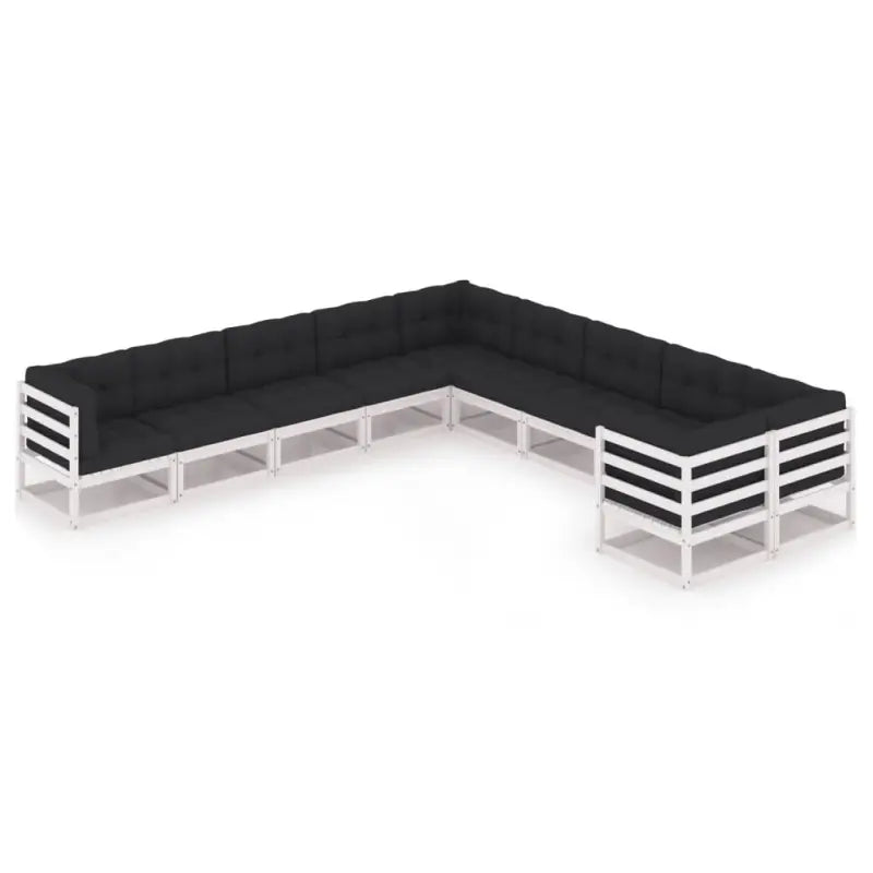 Massief grenenhouten tuinset voor ontspanning en gezellige momenten - Wit / Ja - Tuinsets