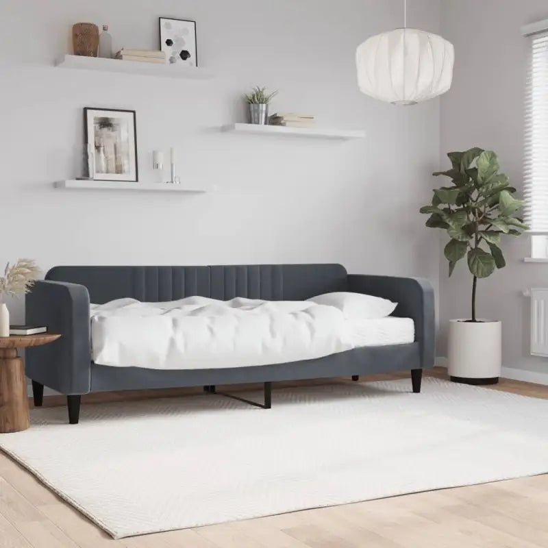 Massief hout 2-in-1 dagbed met modern ontwerp voor woon- of slaapkamer - Donkergrijs / 80 x 200 cm / met matras