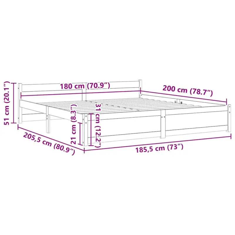Massief hout bedframe van massief grenenhout met levering bevat - Bedden & bedframes