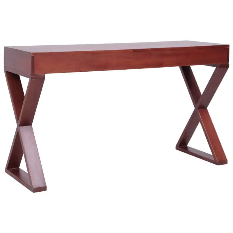Massief mahoniehout bureau met bruine afwerking en tijdloos design - Bruin / 115 x 47 x 77 cm - Bureaus