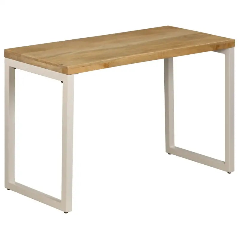 Massief Mangohout Eettafel en Bureau met Elegant Ontwerp - 1 / massief mangohout (witte poten) - Eettafels