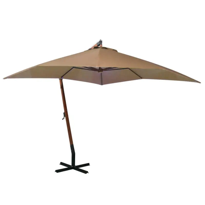 Massief vurenhout zweefparasols voor schaduw en UV-bescherming - Taupe / 3 x 3 m / 1 - Parasols en zonneschermen