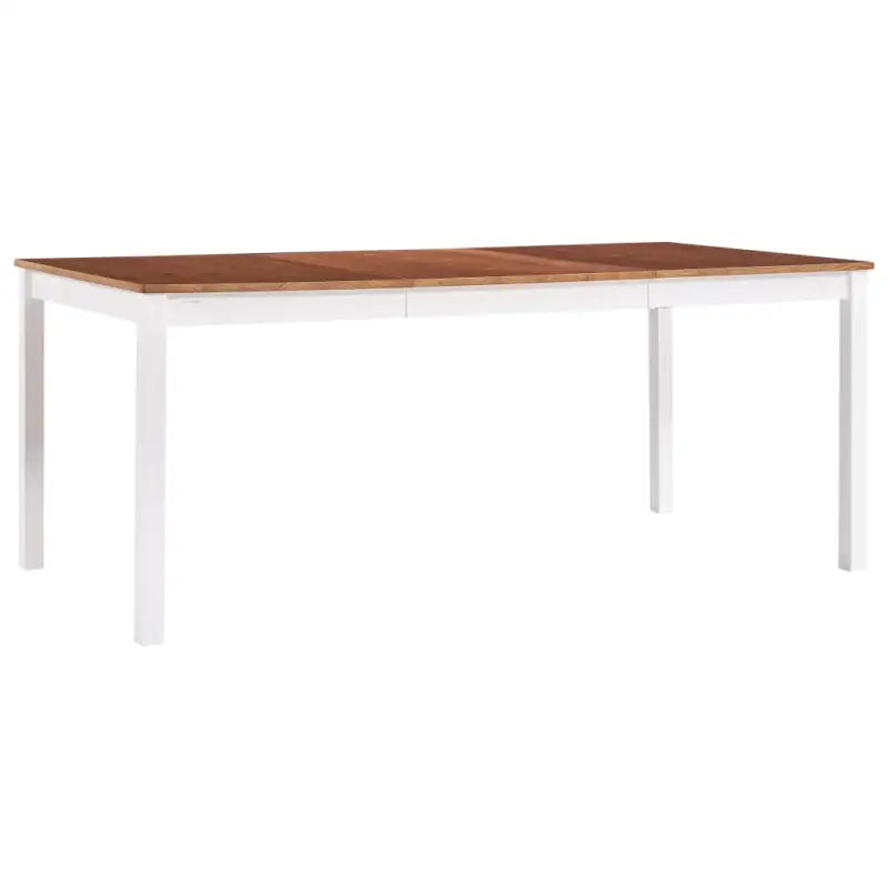 Massieve Grenen Houten Eettafel met Minimalistisch en Elegant Design - Wit en bruin / 180 x 90 x 73 cm / 1 - Eettafels