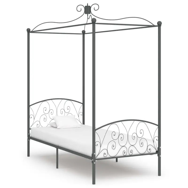 Metaal hemelbedframe voor een elegante slaapkamer uitstraling - Grijs / 100 x 200 cm - Bedden & bedframes