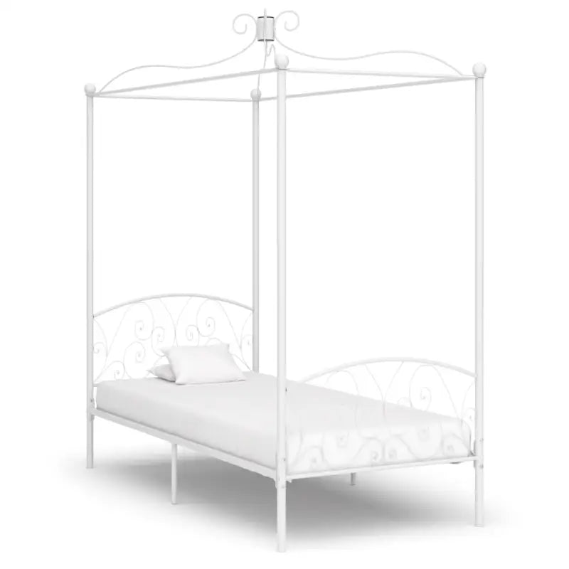 Metaal hemelbedframe voor een elegante slaapkamer uitstraling - Wit / 100 x 200 cm - Bedden & bedframes