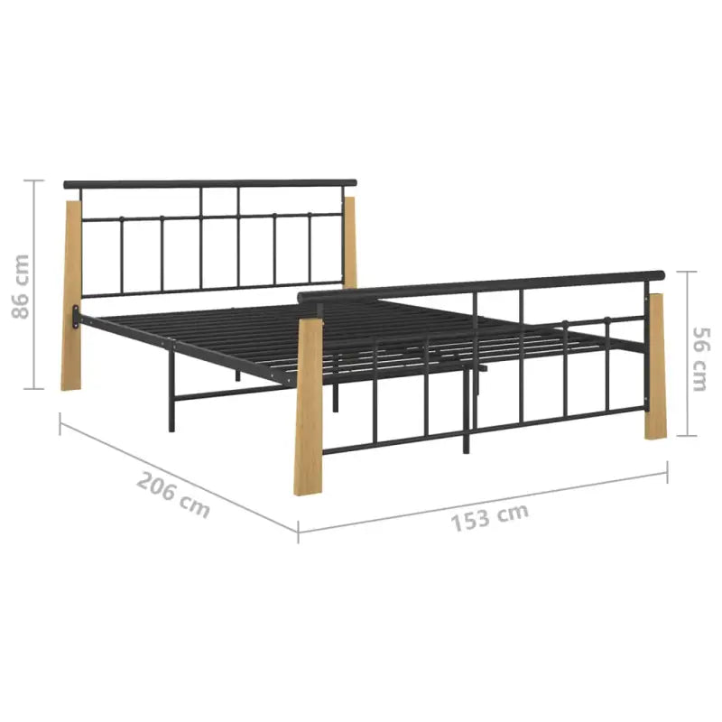 Metalen bedframe met massief eikenhout voor heerlijke nachtrust - Bedden & bedframes
