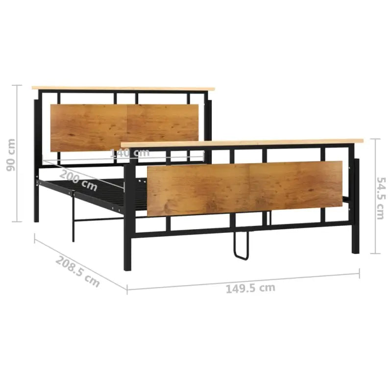 Metalen bedframe met massief eikenhout voor heerlijke nachtrust - Bedden & bedframes