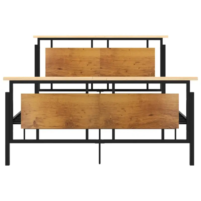 Metalen bedframe met massief eikenhout voor heerlijke nachtrust - Bedden & bedframes