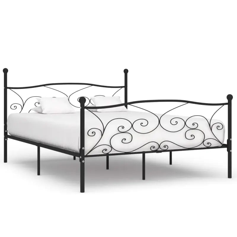 Metalen Bedframe met Massieve Constructie en Comfortabele Lattenbodem - Zwart / 200 x 200 cm - Bedden & bedframes