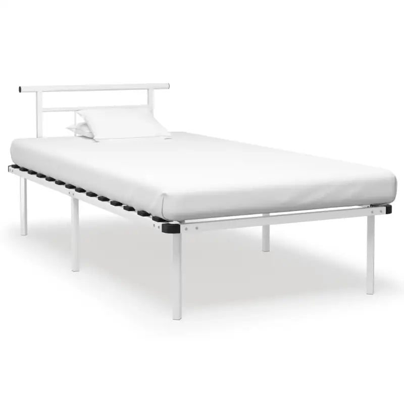 Metalen bedframe met stevige ondersteuning voor een klassieke slaapkamer sfeer - Wit / 100 x 200 cm - Bedden & bedframes