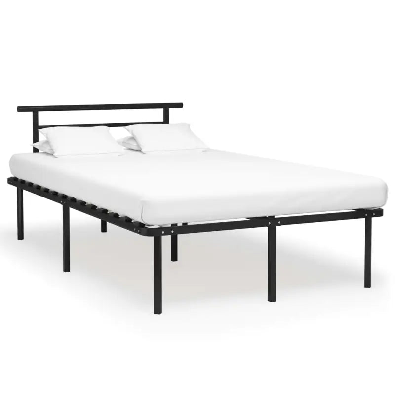 Metalen bedframe met stevige ondersteuning voor een klassieke slaapkamer sfeer - Zwart / 120 x 200 cm - Bedden &