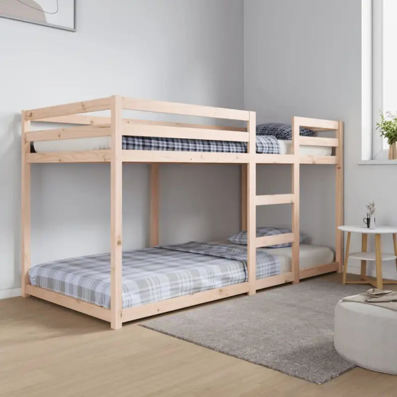 Metalen stapelbed in massief grenenhout voor kinderen jonger - Naturel / 90 x 200 cm - Bedden & bedframes
