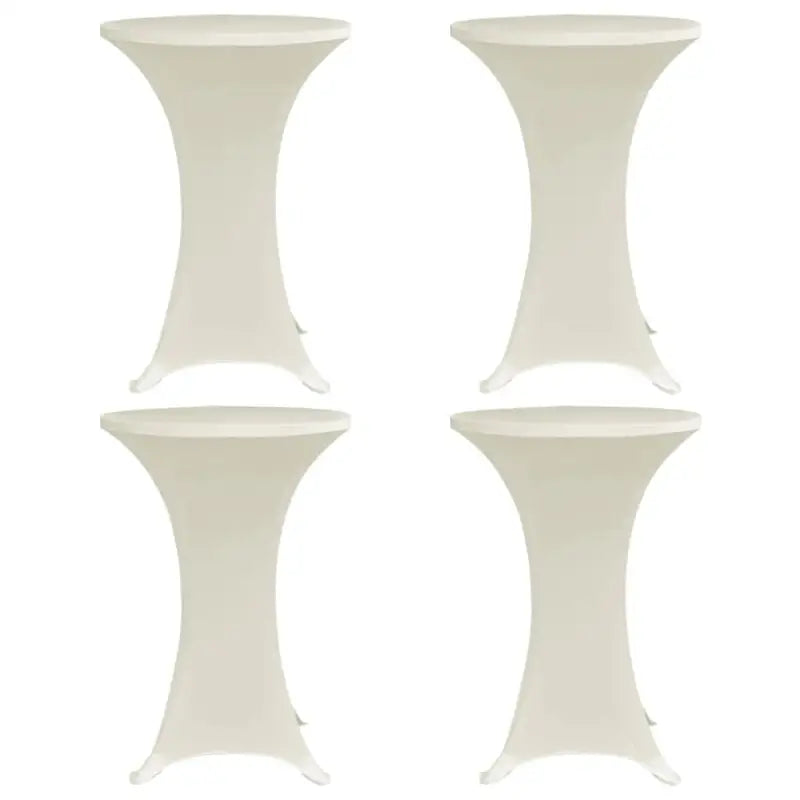 Meubelhoezen voor ronde statafels van stretch stof levering bestaat - Crème / 70 cm / 4 - Meubelhoezen