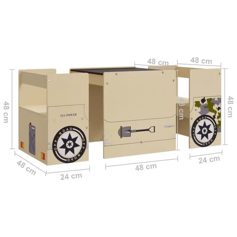 Meubelset voor baby’s en peuters met off-road auto ontwerp - Beige - Meubelsets voor baby’s & peuters