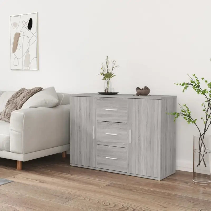 Minimalistisch dressoir van bewerkt hout met duurzame afwerking - Grijs sonoma / 1 - Dressoirs & buffetkasten
