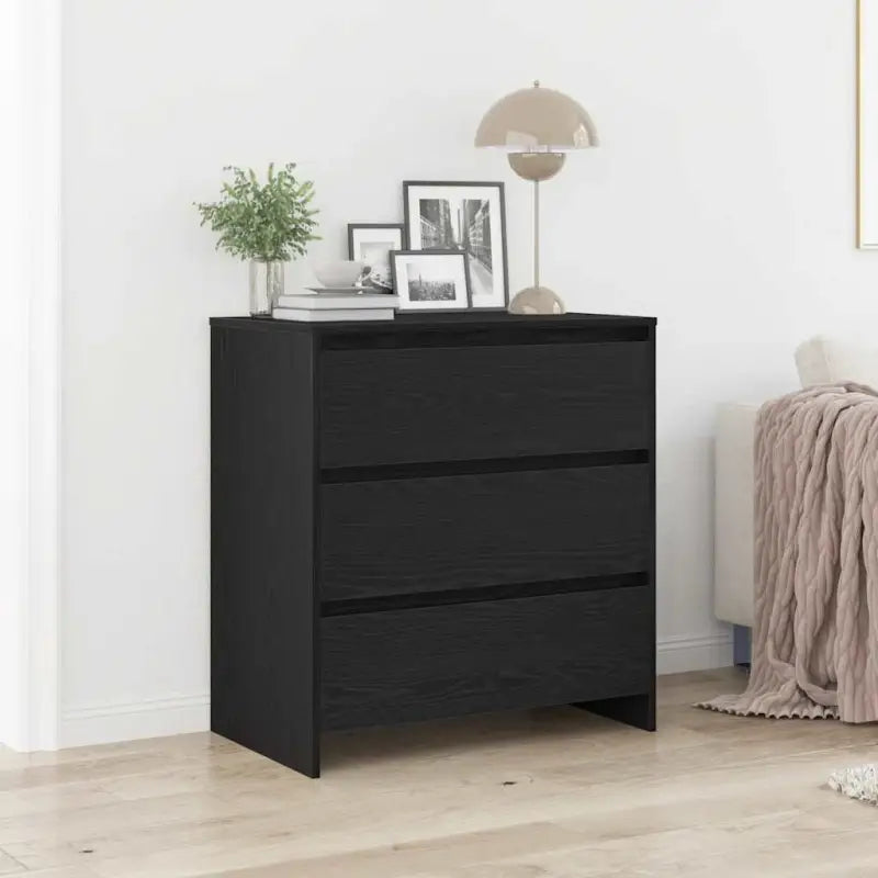 Minimalistisch dressoir van bewerkt hout met praktische opbergruimte - Zwart eiken / 1 - Dressoirs & buffetkasten