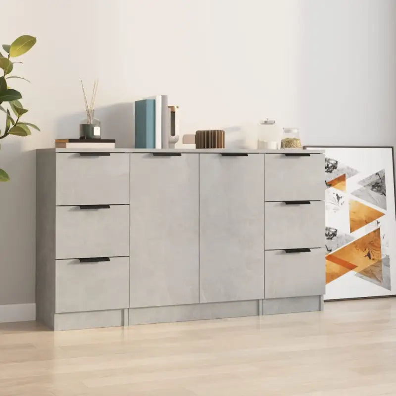 Minimalistische Dressoirs van bewerkt hout gemakkelijk schoon - Betongrijs / 3 - Dressoirs & buffetkasten