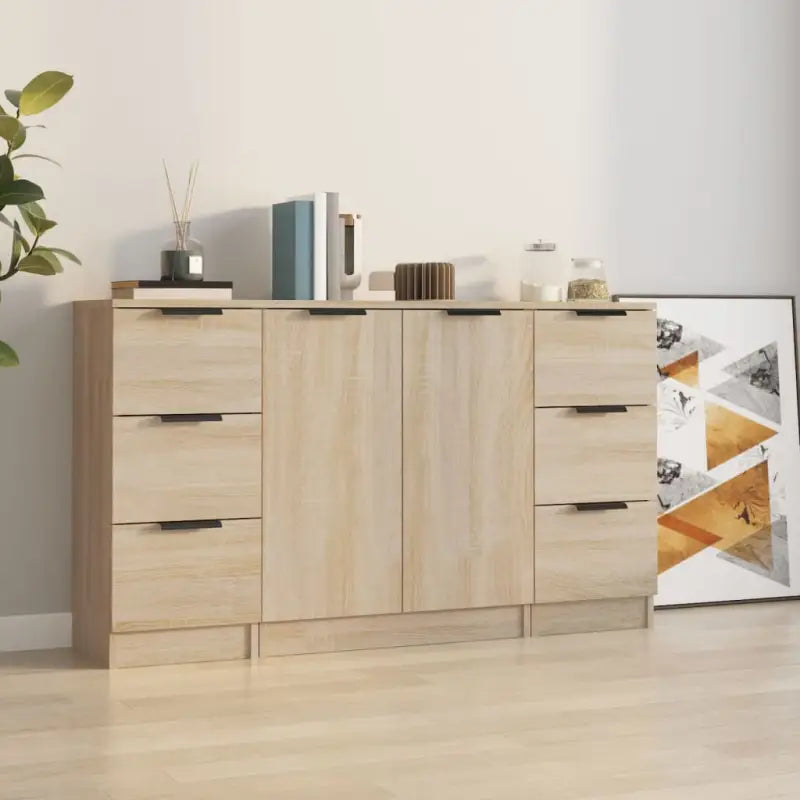 Minimalistische Dressoirs van bewerkt hout gemakkelijk schoon - Sonoma eiken / 3 - Dressoirs & buffetkasten
