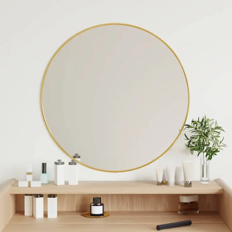 Minimalistische wandspiegel met duidelijke weerspiegeling en duurzaam PVC frame - Goud / Ø 60 cm / 1 - Spiegels