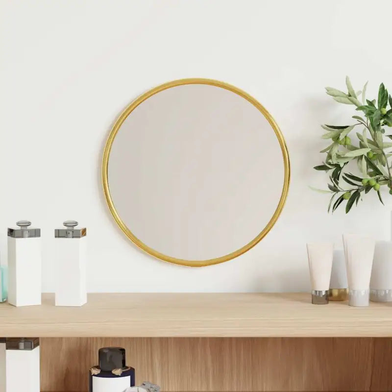 Minimalistische wandspiegel met duidelijke weerspiegeling en duurzaam PVC frame - Goud / Ø 20 cm / 1 - Spiegels