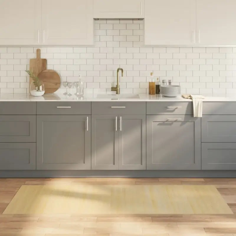 Modern bamboe vloerkleed in neutrale kleuren voor een natuurlijke uitstraling - lichtnaturel / 70 x 200 cm - Vloerkleden