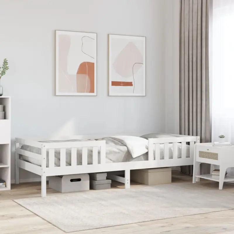 Modern bedframe met multiplex lattenbodem in massief grenenhout - Wit / 90 x 190 cm - Bedden & bedframes