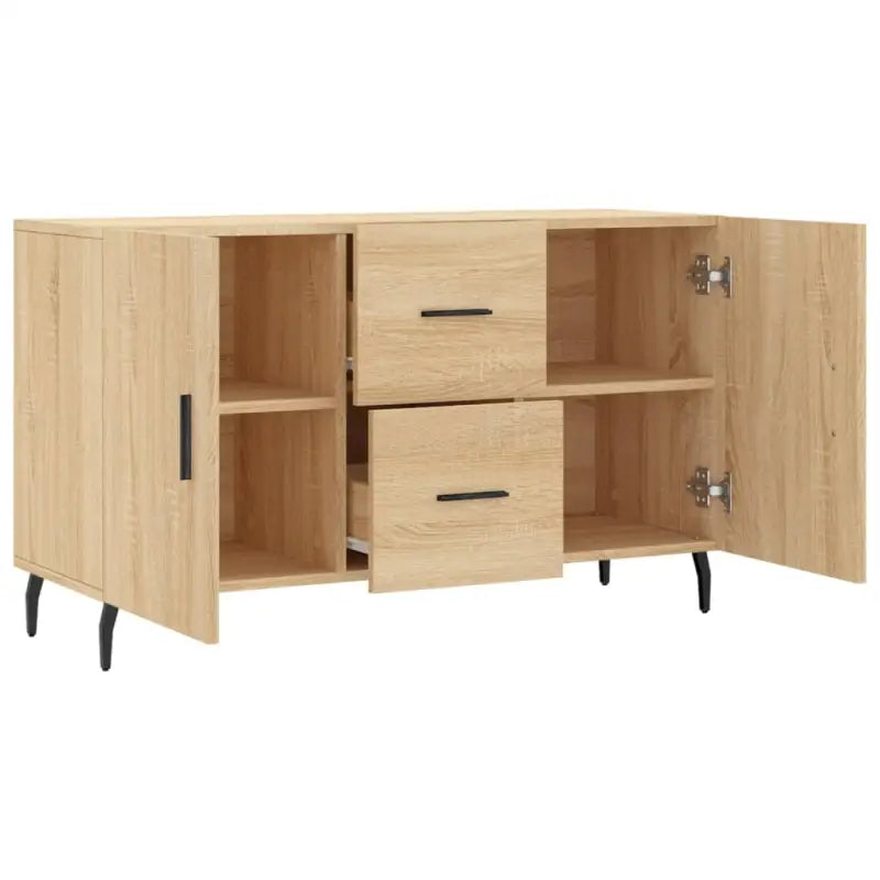 Modern dressoir met metalen poten en bewerkt hout voor een tijdloze uitstraling - Dressoirs & buffetkasten