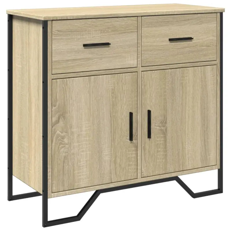 Modern dressoir met metalen poten en bewerkt hout voor een tijdloze uitstraling - Dressoirs & buffetkasten