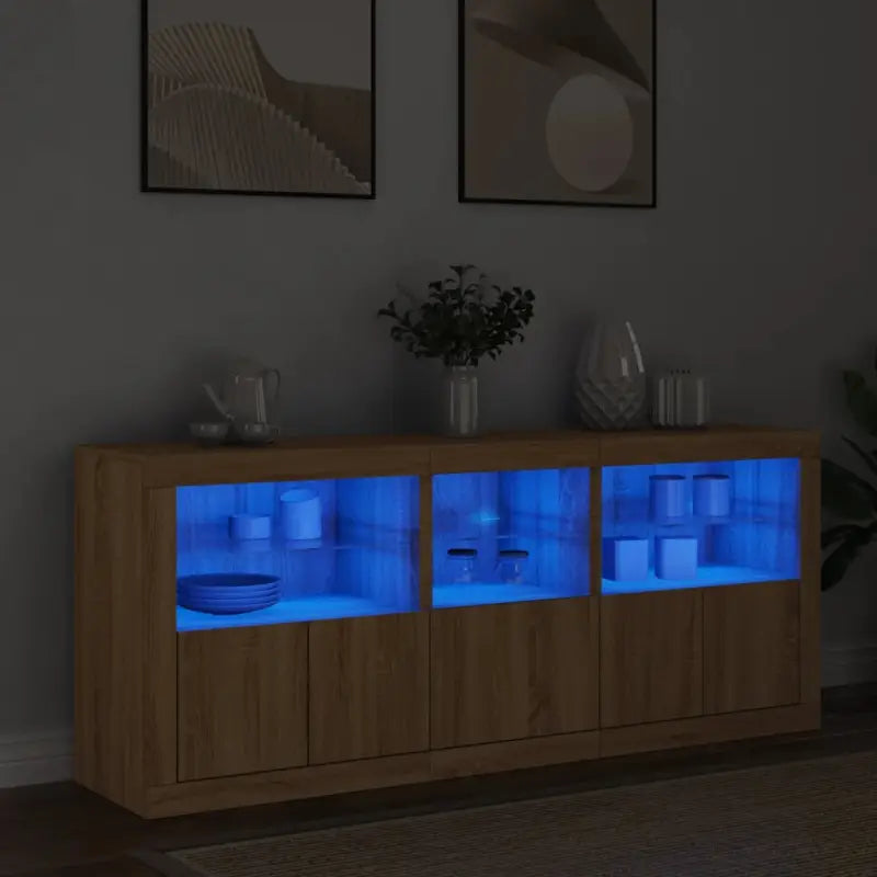 Modern dressoir met RGB LED-verlichting en duurzaam bewerkt hout - Sonoma eiken / 1 - Dressoirs & buffetkasten