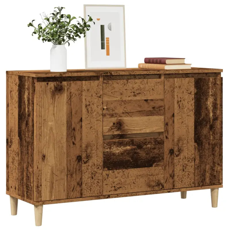Modern dressoir van bewerkt hout in hoogglans wit stijlvol en stevig - Oud hout / 1 - Dressoirs & buffetkasten