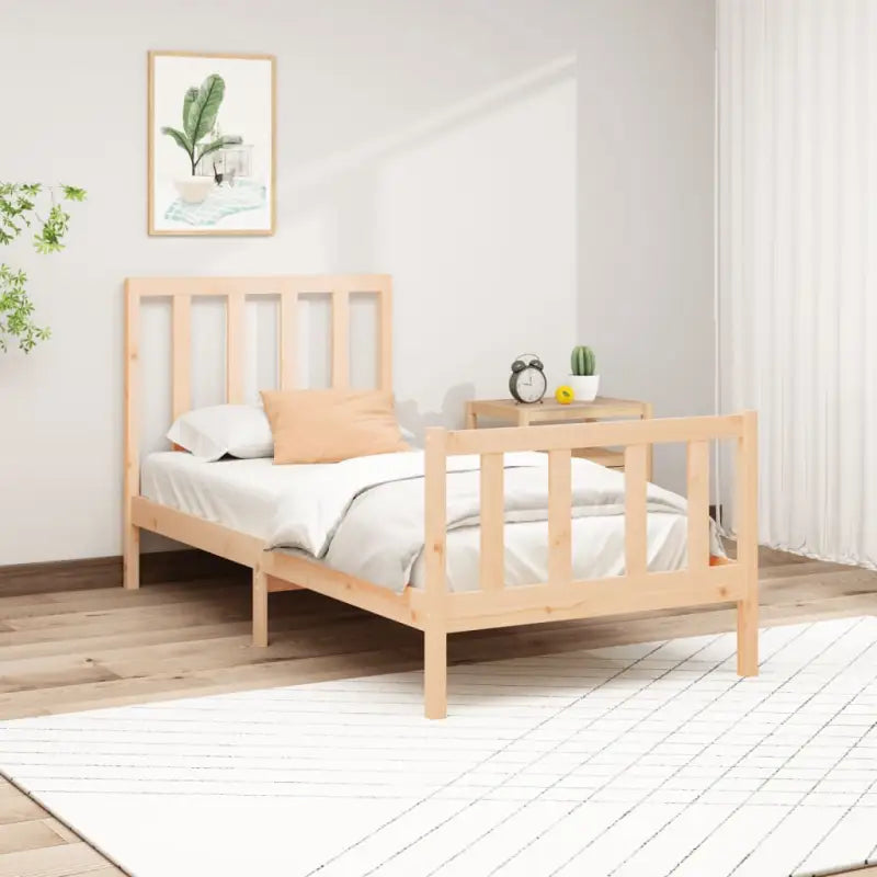 Modern houten bedframe van massief grenenhout met levering bevat - Naturel / 90 x 200 cm - Bedden & bedframes