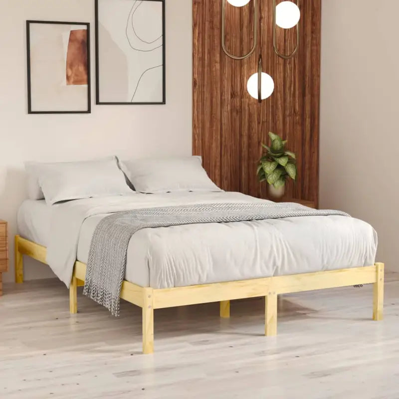 Modern houten bedframe van massief grenenhout voor je slaapkamer - Naturel / 120 x 190 cm - Bedden & bedframes