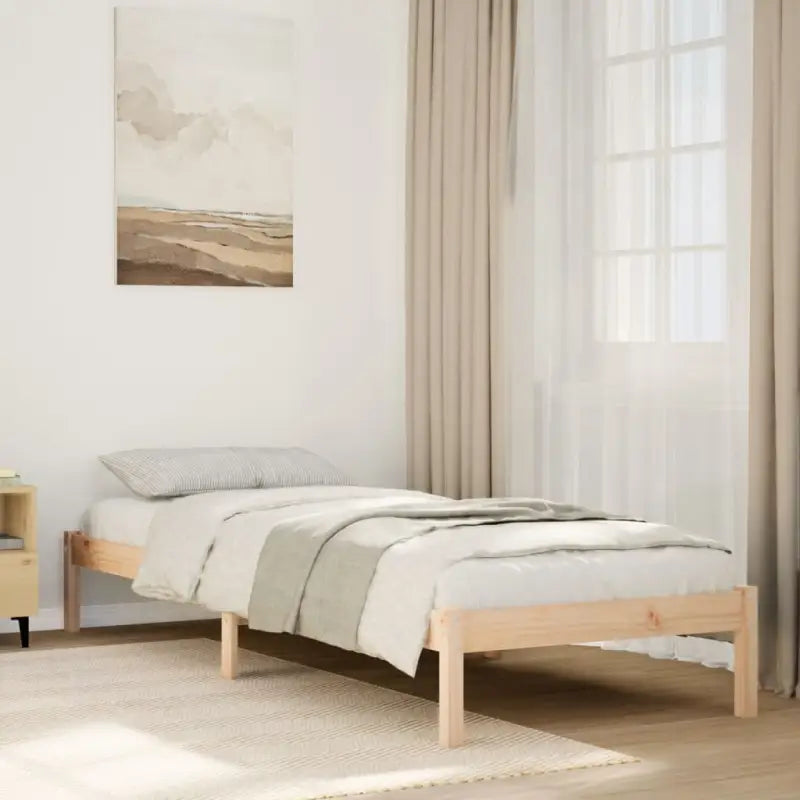 Modern houten bedframe van massief grenenhout voor je slaapkamer - Naturel / 80 x 210 cm - Bedden & bedframes