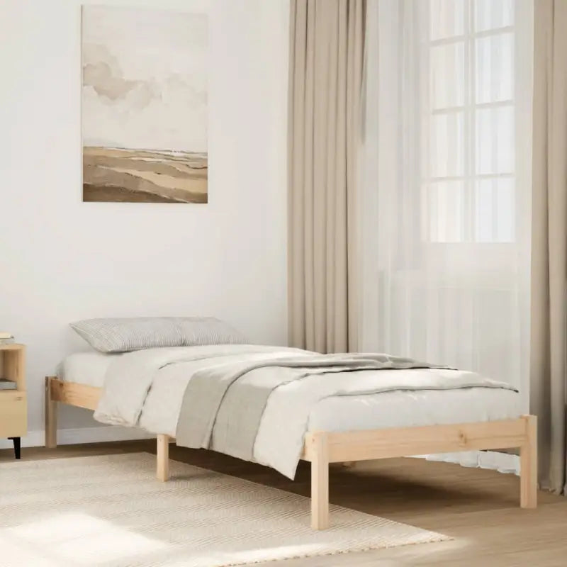 Modern houten bedframe van massief grenenhout voor je slaapkamer - Naturel / 80 x 220 cm - Bedden & bedframes