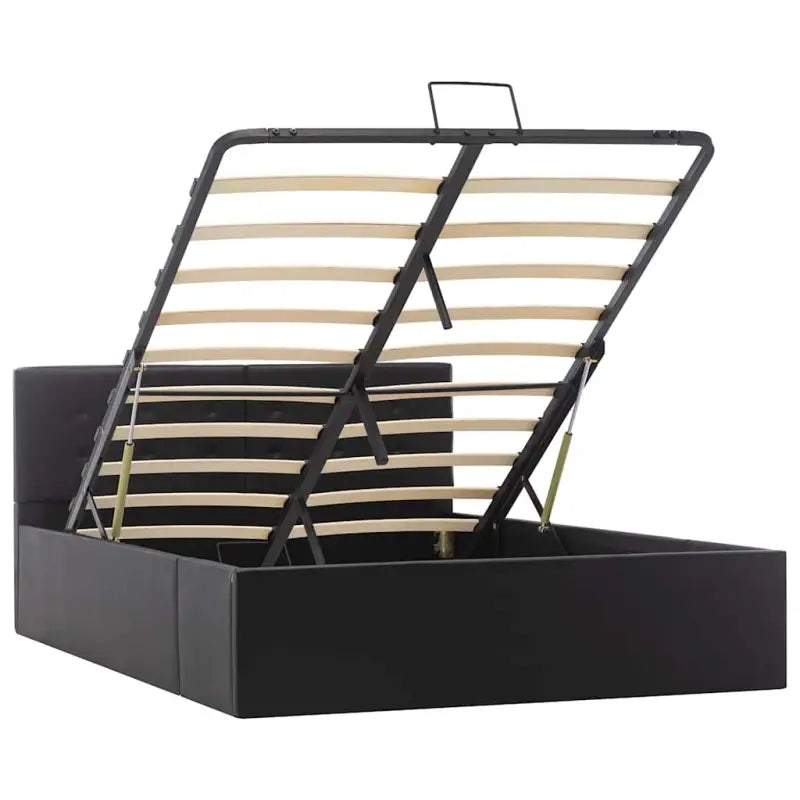 Modern hydraulisch bedframe met multiplex lattenbodem en kunstleren finish - Bedden & bedframes