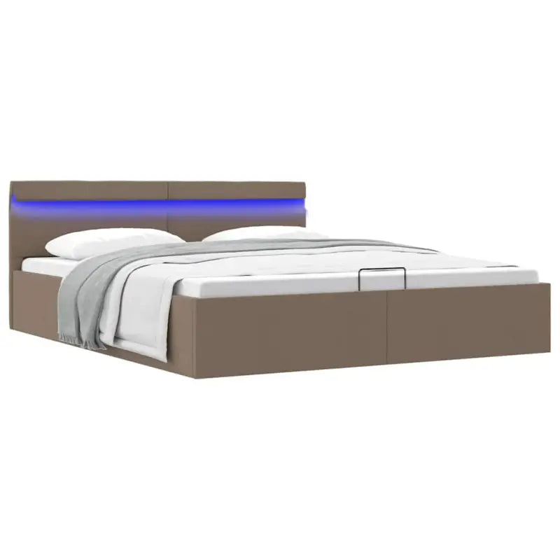 Modern hydraulisch bedframe met multiplex lattenbodem en robuuste bouw - Taupe / 160 x 200 cm - Bedden & bedframes