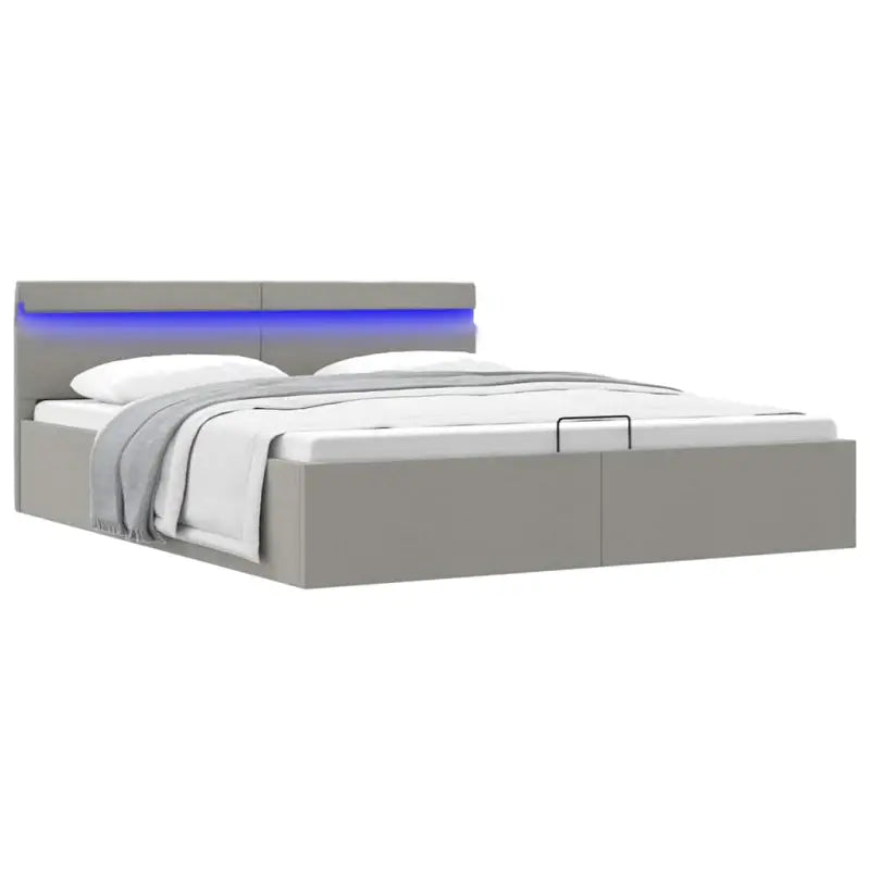 Modern hydraulisch bedframe met multiplex lattenbodem en robuuste bouw - Lichtgrijs / 160 x 200 cm - Bedden & bedframes