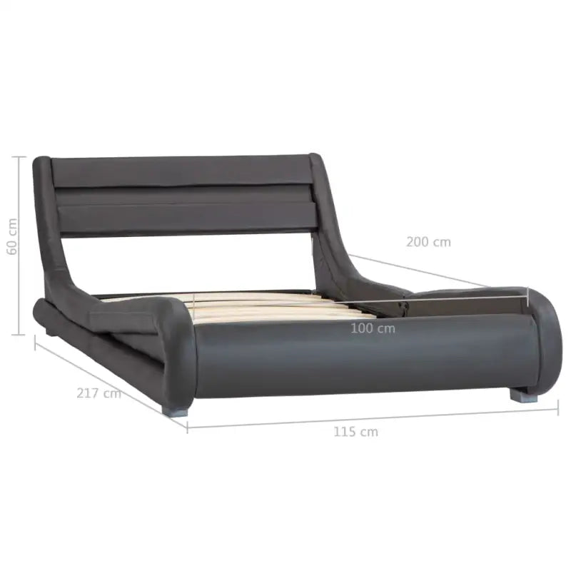 Modern kunstleren bedframe met gepoedercoat stalen frame en houten lattenbodem - Bedden & bedframes