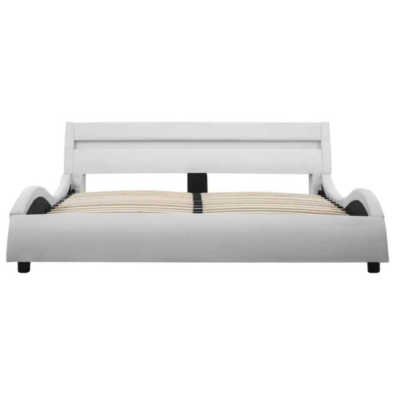 Modern kunstleren bedframe met golfontwerp voor een elegante slaapkamer - Bedden & bedframes