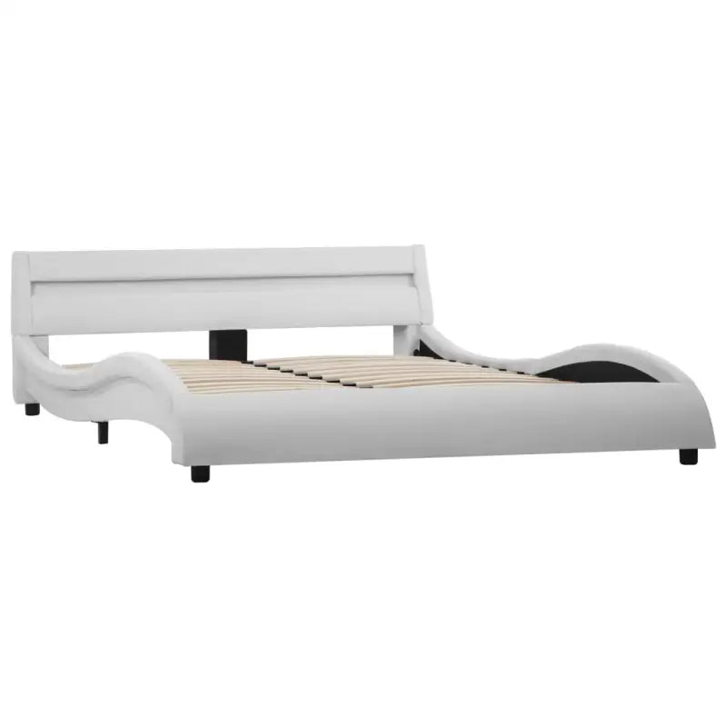 Modern kunstleren bedframe met golfontwerp voor een elegante slaapkamer - Bedden & bedframes