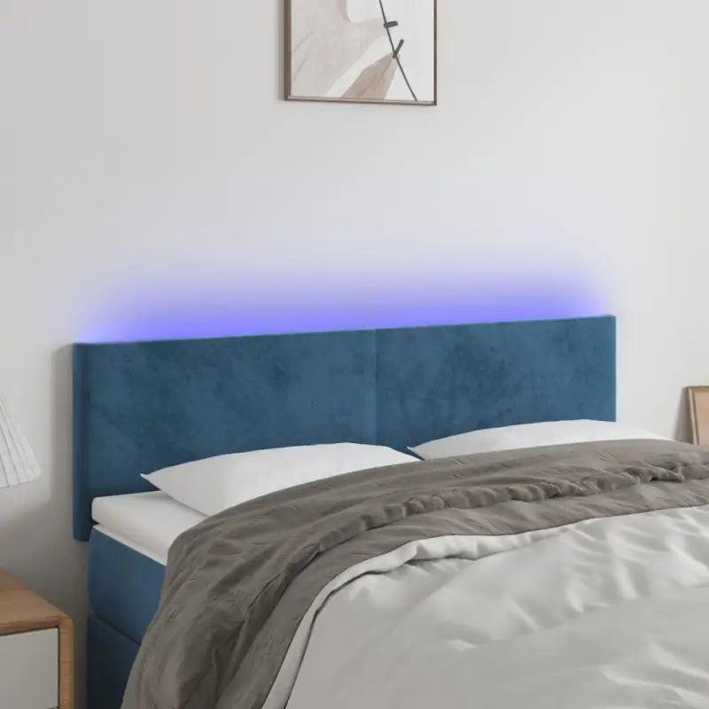 Modern LED Hoofdbord voor een Stijlvolle Slaapkamer - Donkerblauw / 144 x 5 x 78/88 cm / 1 - Hoofdborden en voetborden